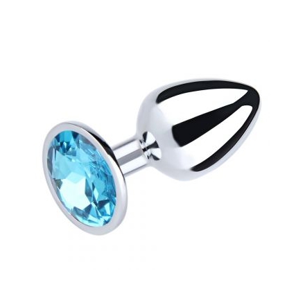 PLUG JOYA ANAL DE METAL DIAMOND AZUL TURQUESA