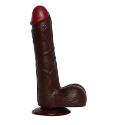 PENE REALÍSTICO VIBRADOR MORENITO DE 25CM CON VENTOSA