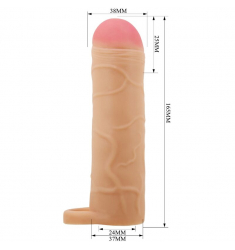 FUNDA EXTENSION PARA EL PENE TACTO REAL +2,5cm