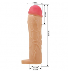 FUNDA EXTENSION PARA EL PENE TACTO REAL +5cm