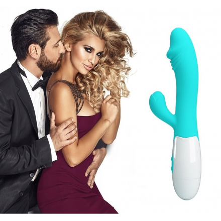 VIBRADOR SEMIREALISTICO EN PRECIOSO COLOR TURQUESA