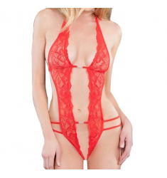 ELEGANTE Y SEDUCTOR BODY DE ENCAJE ROJO