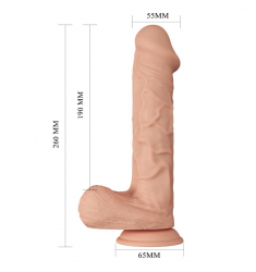  Pene realístico vibrador con ventosa. natural 26cm