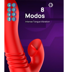 VIBRADOR BOMBEADOR CON ESTIMULADOR DE LENGUA EN EL CLITORIS