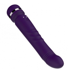 MASAJEADOR DUAL DOBLE VIBRADOR-ROTADOR  RECARGABLE DOBLE CABEZAL