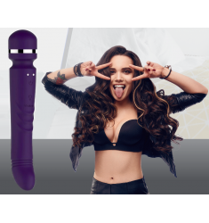 MASAJEADOR DUAL DOBLE VIBRADOR-ROTADOR  RECARGABLE DOBLE CABEZAL