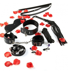 SET DE BONDAGE BDSM 7 PIEZAS EN CAJA DE REGALO